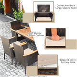 Tangkula Outdoor Patio Wicker Chairs Set of 6 for Poolside