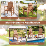 Tangkula Outdoor HIPS Adirondack Chair with High Backrest (1/2/4)