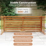 Tangkula 2-Person Acacia Wood Outdoor Garden Bench with Sunburst Back
