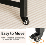Mobile Computer Desk, Simple Style Rolling Home Office Desk Study Table Writing Desk