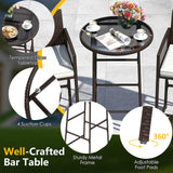 Tangkula 3 Piece Patio Bar Set for Backyard Poolside Porch