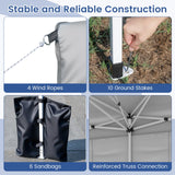 Tangkula 10x20 FT Pop Up Canopy with Center Lock UPF50+ Outdoor Tent with 6 Sidewalls