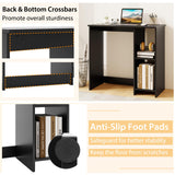 Tangkula Small Desk with Shelves for Small Space