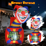 Tangkula 5 Ft Halloween Inflatable Clown, Blow up Circus Clown Box