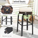 Tangkula 3 Pieces Outdoor Swivel Bar Set