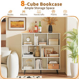 Tangkula 8 Cube Bookcase with 5 Tapered Metal Legs