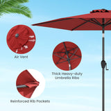 Tangkula Heavy Duty Outdoor Umbrella with Push Button Tilt