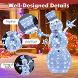 Tangkula 5 FT Christmas Lighted Snowman with Stars