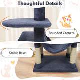 Tangkula 58 Inch Multi-Level Cat Tree Soft Plush Cat Tower with Padded Top Perch