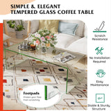 Tangkula Tempered Glass Coffee Table, Clear Coffee Table, International Occasion Tea Table