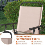 TAGNKULA Outdoor Folding Bar Stool Set of 2/4, Patio Dining Chairs, Outdoor Bar-Height Stools w/Armrests