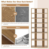 Tangkula 8-Tier Vertical Shoe Rack Space-Saving Corner Shoe Organizer for 14 Pairs