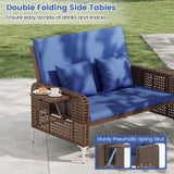 Tangkula Patio Rattan Daybed with 4-Level Adjustable Backrest