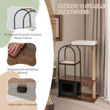 Tangkula Cat Tree Tower, 47 Inch Modern Cat Tree with Metal Frame, Top Perch Cat Bed