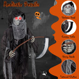 Tangkula 8.5 FT Halloween Animatronics Standing Grim Reaper with Sickle