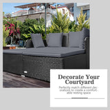 Tangkula Patio Rattan Daybed, Patiojoy Outdoor Sunbed with Spacious Seat (Grey)
