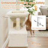 Tangkula Small Cat Tree 25.5 Inch Cat Tower with 2 Large Cat Condos