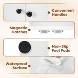 Tangkula 44” Tall Bookshelf with Doors 5-Tier Floor Standing with 2 Cabinets & Compartment