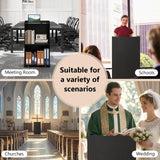 Tangkula Rolling Podium Stand, Mobile Lectern Stand with 2 Shelves & Lockable Wheels