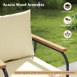 Tangkula Outdoor Conversation Set with Tempered Glass Coffee Table