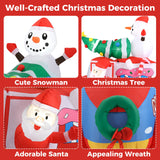 Tangkula 6 FT Christmas Inflatable Santa Claus Driving Car with Xmas Tree & Snowman