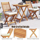 Tangkula Acacia Wood Patio Bistro Set 3