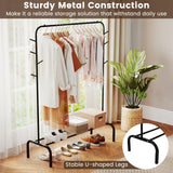 Tangkula Heavy Duty Clothes Rack 50-Inch Wide Metal Garment Wardrobe Rack
