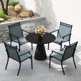 Tangkula Patio Dining Chairs Set of 2/4, All Weather Outdoor Chairs with High Back, Armrests