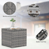 Tangkula 2 Pieces Patio Ottoman with Hidden Storage Space