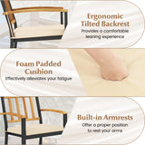 Tangkula Patio Dining Chairs Set of 2/4, Metal Outdoor Chairs, Support 400 LBS, Parallel back