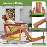Tangkula Solid Wood Garden Chair with High Backrest