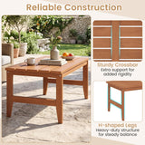 Tangkula 35.5" Solid Hardwood Rectangular Outdoor Coffee Table