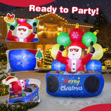 Tangkula 6Ft Inflatable DJ Santa, Inflatable Christmas Decoration