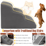 Tangkula Foam Dog Stairs for High Beds, Extra Wide & Deep Pet Ramp