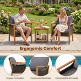 Tangkula 3 Pieces PE Wicker Patio Bistro Set