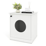 Tangkula 22 Inch Modern Hidden Cat Litter Box Furniture with Front Entry Door