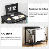 TANGKULA Small Computer Desk with Pull Out Keyboard Tray