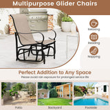 Tangkula Outdoor Glider Chairs Set of 2/4 with High Backrest Breathable Mesh Fabric and Metal Frame