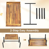Tangkula Outdoor Acacia Wood Coffee Table