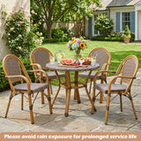 Tangkula Outdoor French Bistro Chairs | Hand-Woven PE Wicker Patio Chairs (2/4)