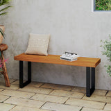 Tangkula 48" Long Patio Dining Bench w/Metal Legs
