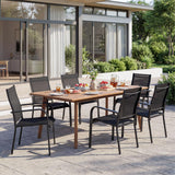 Tangkula Patio Dining Chairs | Stackable Outdoor Armchairs with Metal Frame