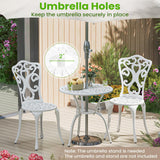 Tangkula Outdoor Cast Aluminum 3 Pieces Patio Bistro Set