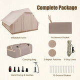 Tangkula Inflatable Tent for Camping w/Stove Jack & Hand Pump