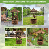 Tangkula Outdoor Wishing Well Water Fountain, 22.5" x 22.5" x 48.5"