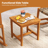 Tangkula 3 Piece  Acacia Wood Rocker Bistro Set