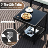 Tangkula 3 Piece Patio Rocking Bistro Set