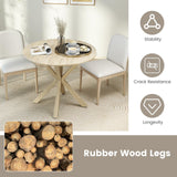 Tangkula 36" Mid-Century Modern Kitchen Table with Rubber Wood Legs