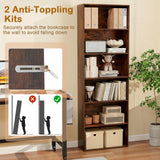 Tangkula 6-Tier Bookcase, 70” Tall Freestanding Bookshelf with 6 Open Shelves