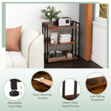 Tangkula 3 Tier Industrial Book Shelf with Adjustable Shelves and Metal Frame